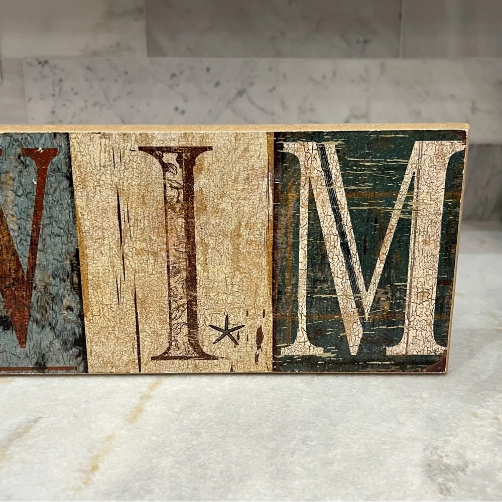 Vintage Distressed Style 'SWIM' Wall/Pool/Cabana Bath Art